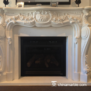 hand carved marble mantel