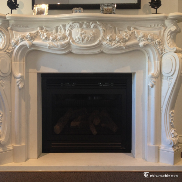 hand carved marble mantel