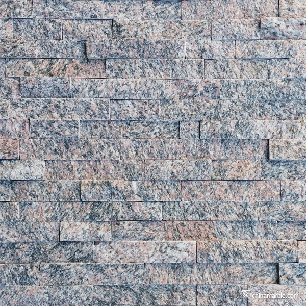 Pink Grey Granite Culture Stone, Ledge Panel