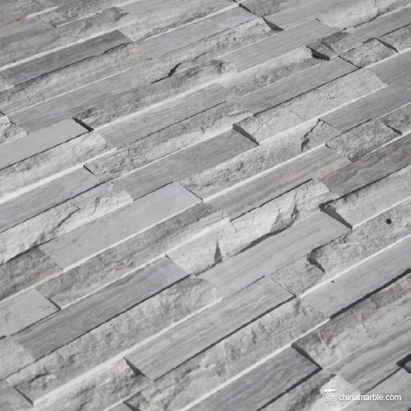 Grey Wooden Vein Marble Culture Stone, Ledge Panel