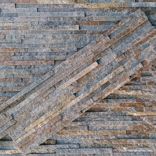 Rust Fine Strip Wall Stone, Cultured Stone