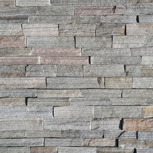 Pink Rock Face Quartzite Wall Stone Cladding Stacked Stone