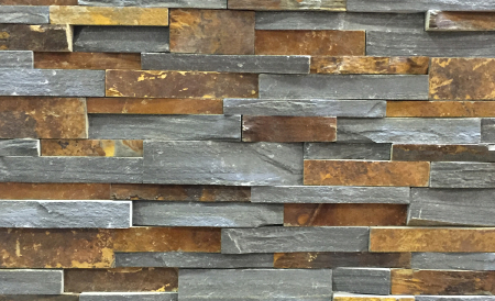 Rust and Slate Brown 3D Stacked Stone
