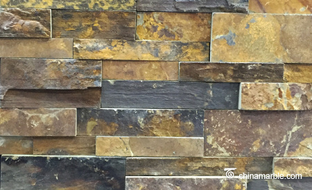 S1120 Rust Sunset Brown Slate Rock Face Ledge Stone Panel