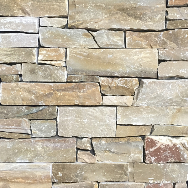 Beige Stacked Wall Stone Cladding