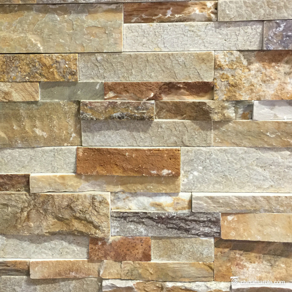 P014 Slate Rock Face Stacked Wall Stone Cladding