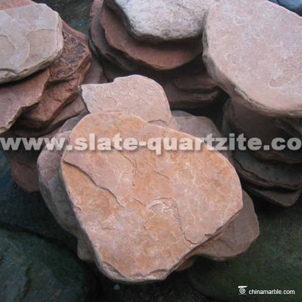 P014 Beige Quartzite Step Stone Round Shape