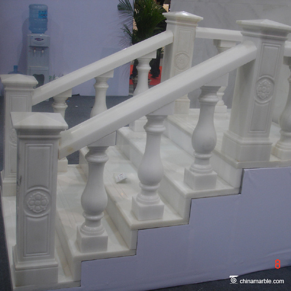 Inclined marble balustrade
