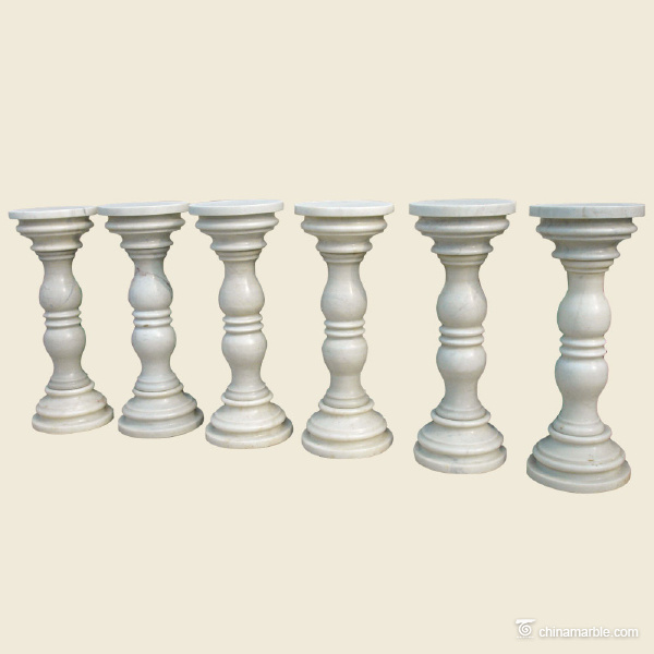 Pure white marble balustrade
