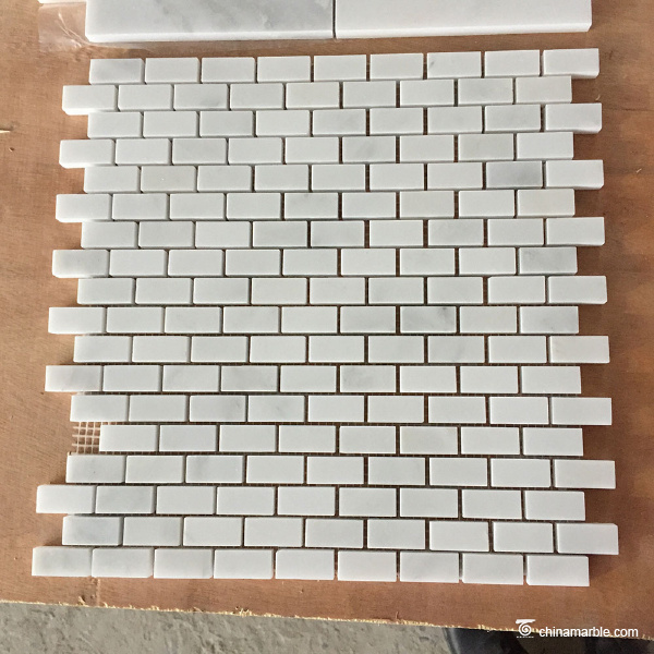 Stone Mosaic,White Quartz Floor Water Jet Mosaic Tile
