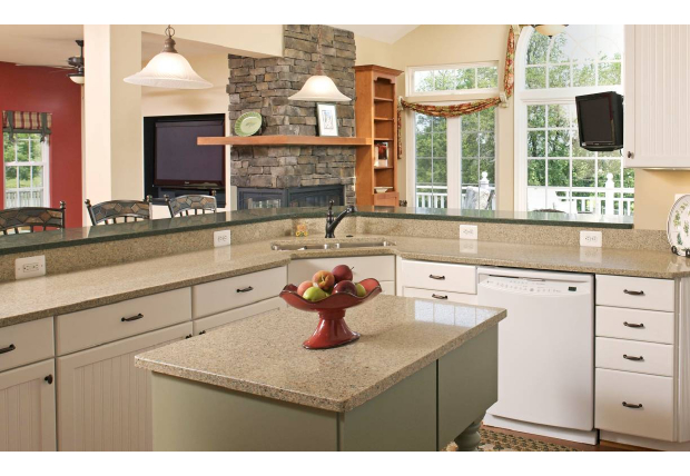 Light colored stone decoration kitchen