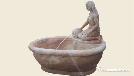 Pink marble Bath tub