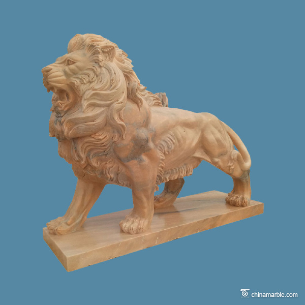 Pink marble lion