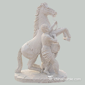 Horse With Man Statue