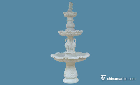 Three tiered marble fountain