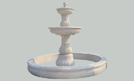 White marble modern fountain