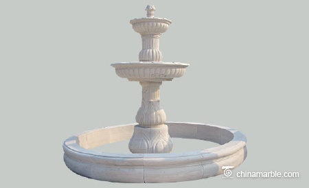 White marble modern fountain