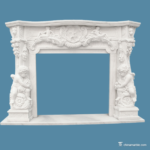 Babies carved fireplace