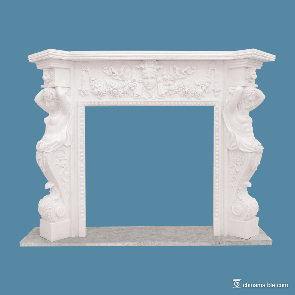 Carved marble fireplace