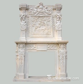 White marble fireplace