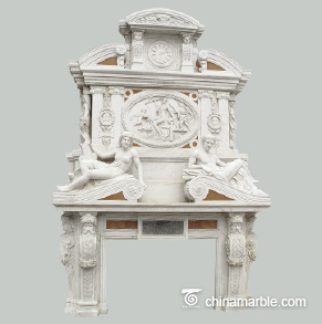 Greek style marble mantel