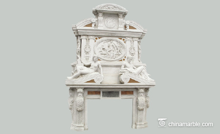 Greek style marble mantel