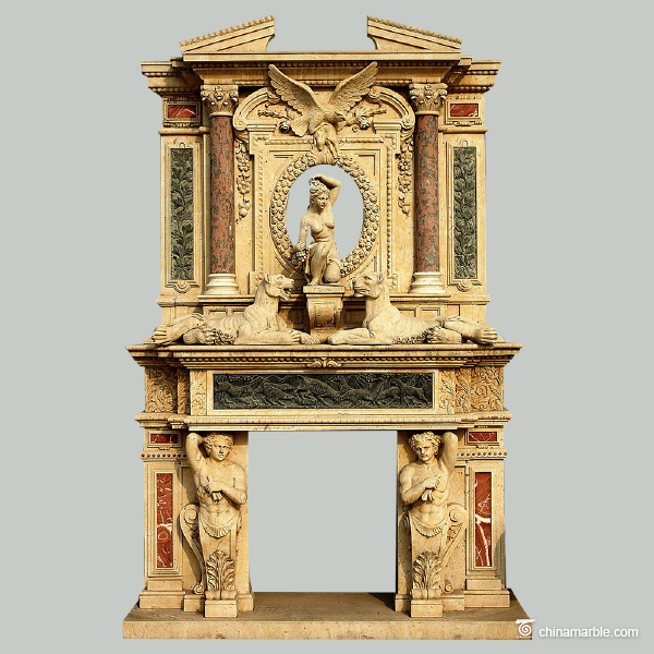 Statues Double Fireplace