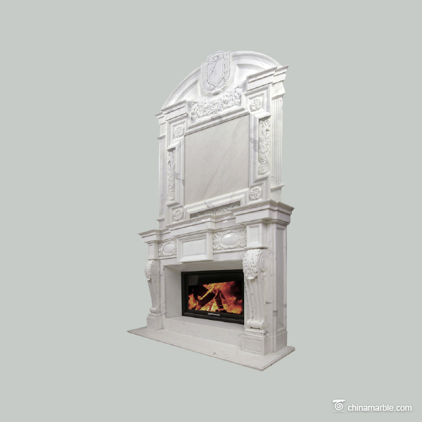 White Marble Double Fireplace