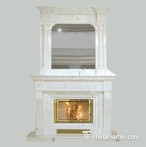 White Marble Overmantel