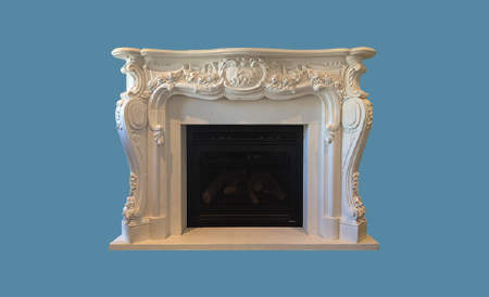 Marble carved fireplace