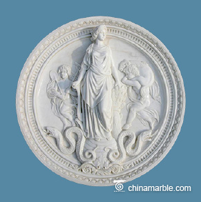 Circle marble wall relief panel