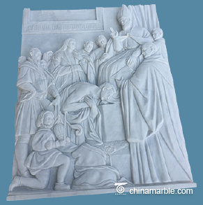 Elegant figures marble relief