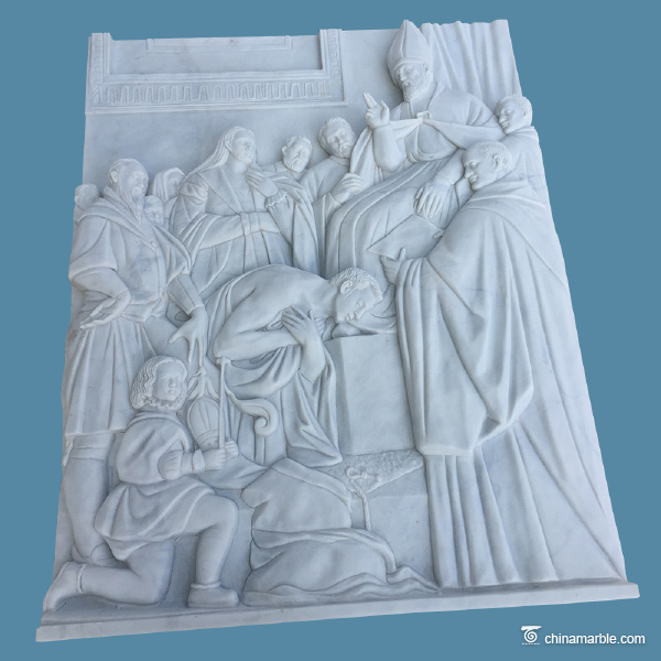 Elegant figures marble relief