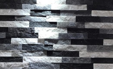 Multicolor Black Grey White Quartzite Stone Wall Rockface Cladding CS-191