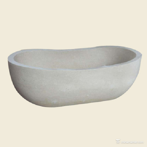 Beige marble Bath tub