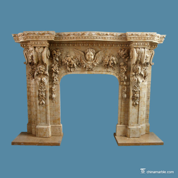 Carved Marble Fireplace