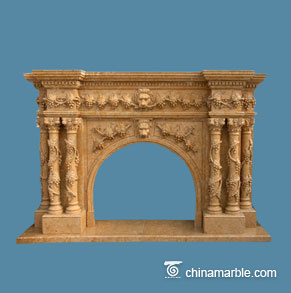 Limestone Fireplace Mantel