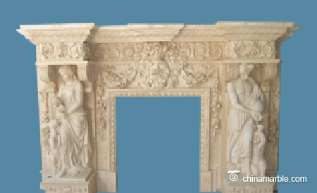 Grandly Carving Fireplace