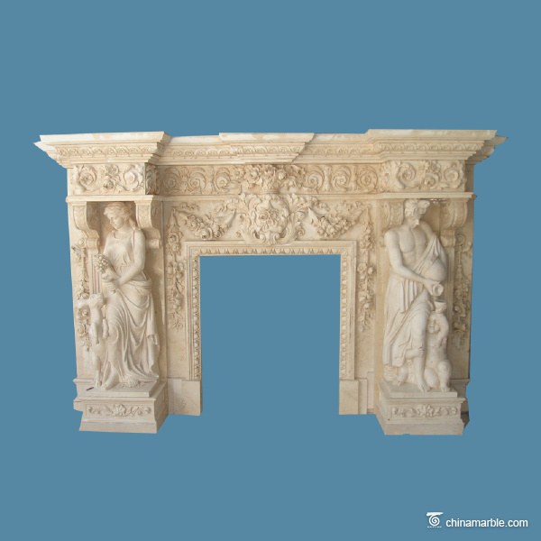 Grandly Carving Fireplace