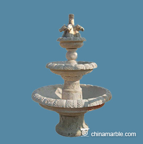 Travertine stone fountain