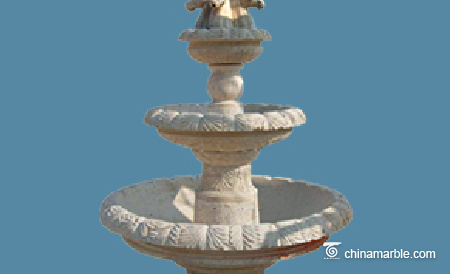 Travertine stone fountain