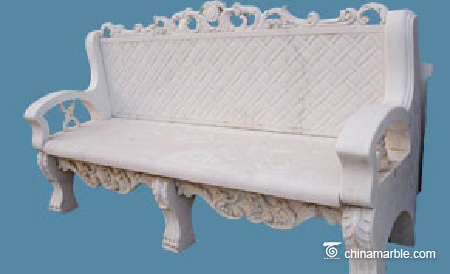 White marble bench