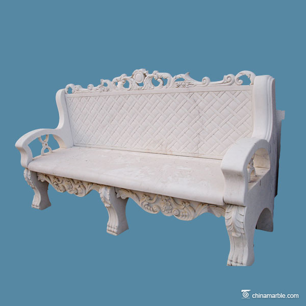 White marble bench