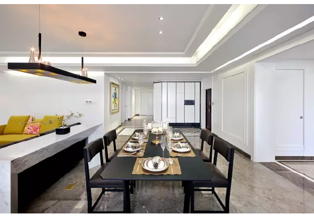 ​The dining-room that the granite decorates