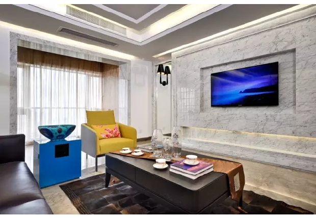 Marble mural-The beautiful living room