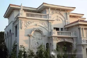 Marble pillars-upscale villa facade