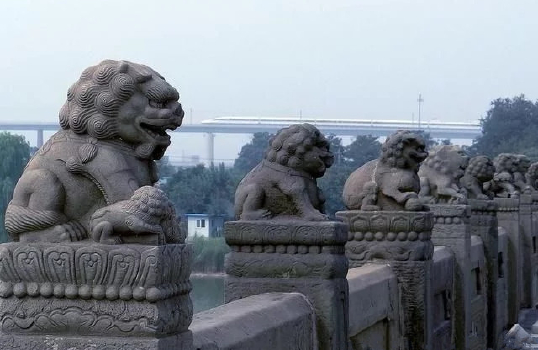 Marble sculpture-Lions sculpture on different shapes of the Lugou Bridge