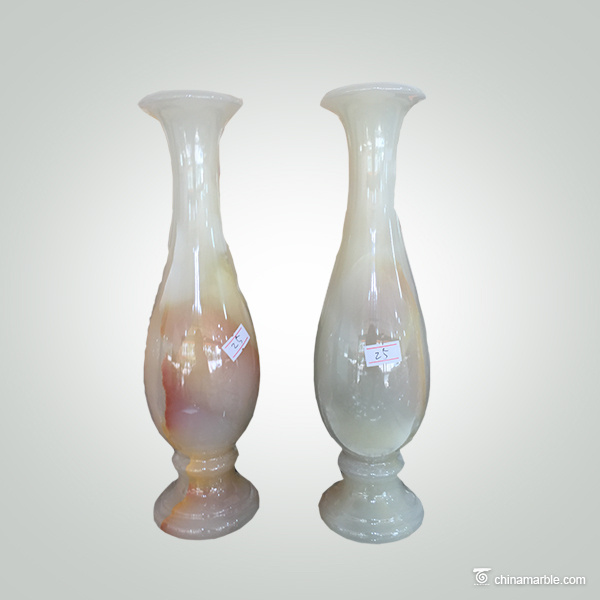 China Handicraft Light Green Onyx Marble Flower Vases