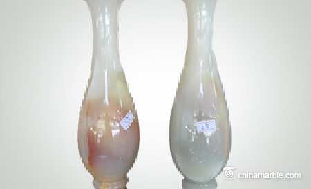 China Handicraft Light Green Onyx Marble Flower Vases
