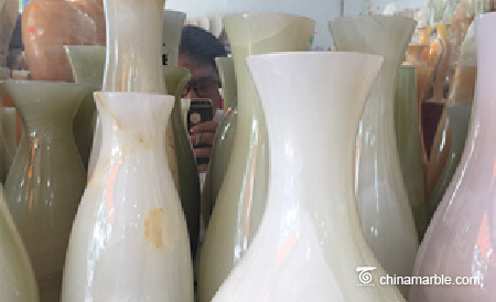 Home Decor Natural Stone Marble Onyx Handicraft Works Vase